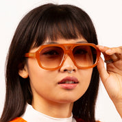 Yue Oversized Aviator Amber