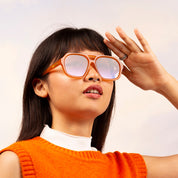 Yue Oversized Aviator Amber