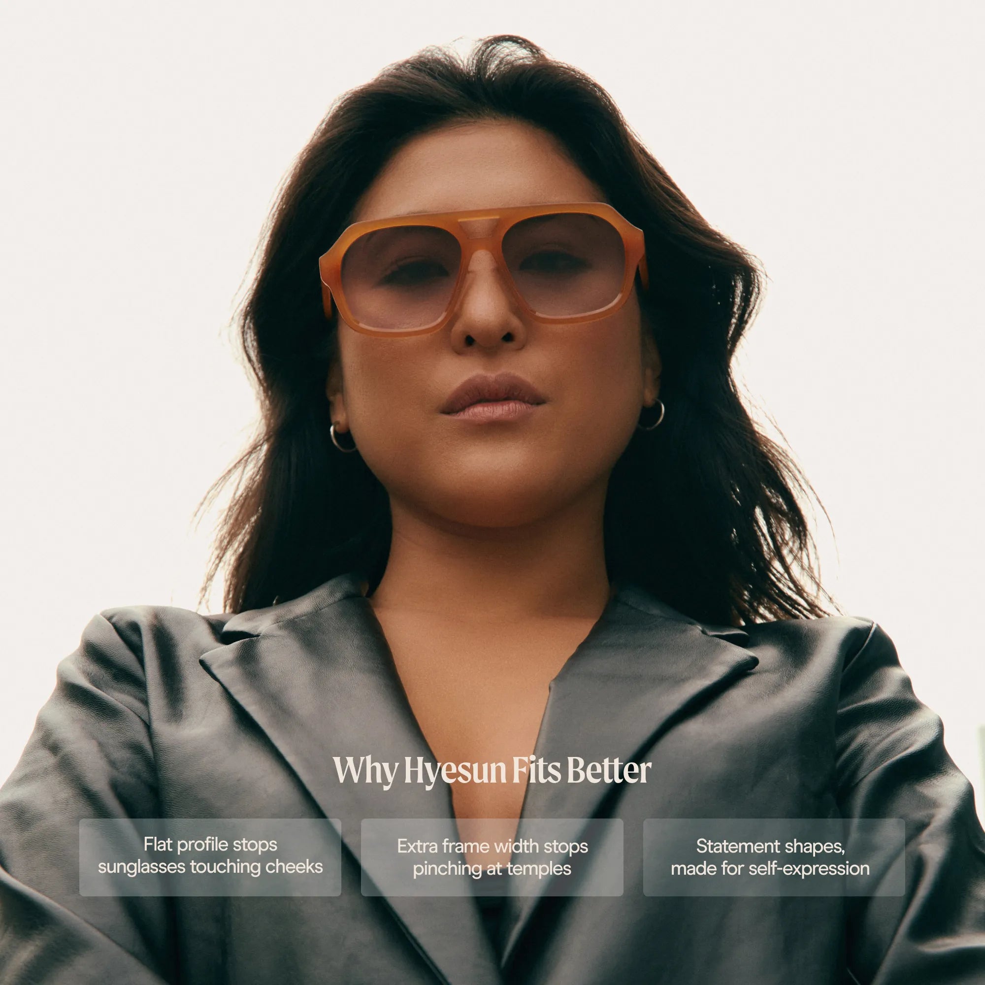 Yue Oversized Aviator Amber